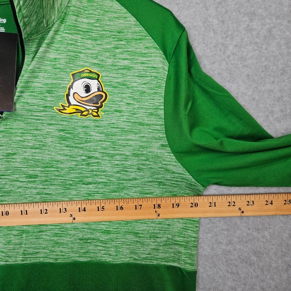 Oregon Ducks Collegiate Long Sleeve 1/4 Zip Pullover Shirt Men's Med Green - Picture 5 of 7